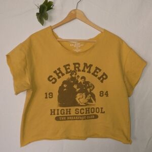 Breakfast Club Shermer High School  Yellow Gold Crop Top T-Shirt Medium